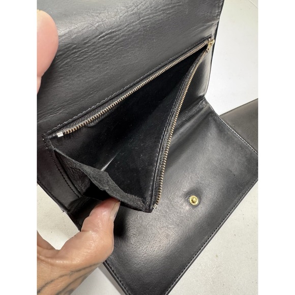 VTG Coach Wallet Black Leather Long Slim Card Organizer Checkbook Insert - Picture 13 of 16